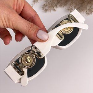 Versace VE4361 401/87 Sunglasses White Gold Logo Grey Oval Unisex